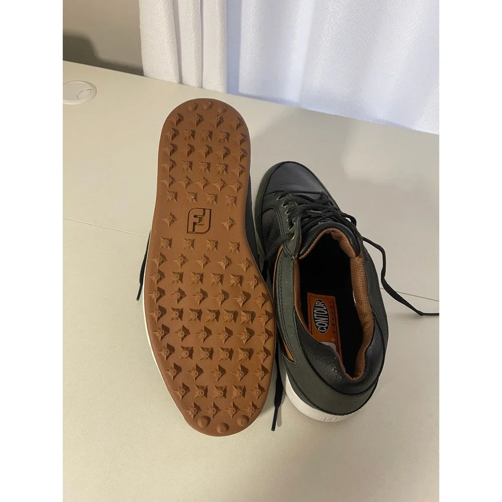 FootJoy Contour Casual Men's Golf Shoes Black Charcoal Leather Spikeless 54363